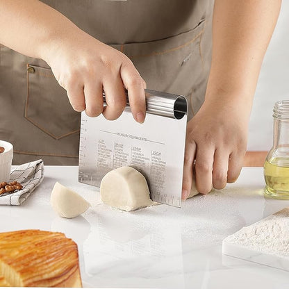 2PCS Dough Pastry Bench Cutter Scraper, OLULU Stainless Steel Kitchen Food