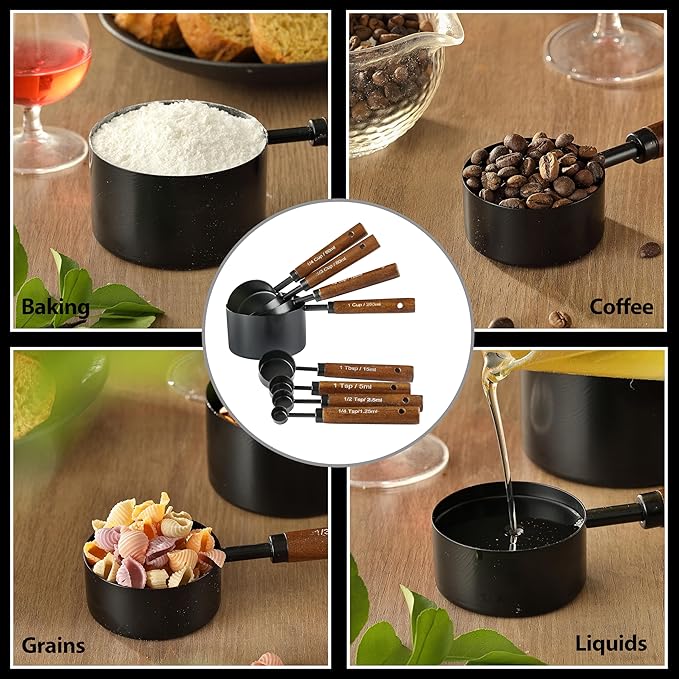 8PCS Measuring Cups and Spoons Set, DV Stainless Steel Measuring Cups