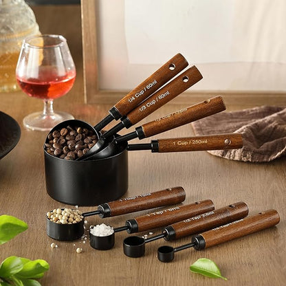 8PCS Measuring Cups and Spoons Set, DV Stainless Steel Measuring Cups