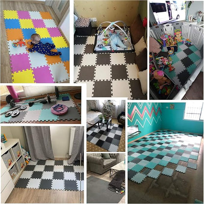YIMINYUER® 20 Tiles (30cm×30cm×1cm Each Tile) Baby Soft Puzzle Play Mats, Kids Thick EVA Foam Floor, Toddlers & Children's Soft Interlocking Mat R07R12G301020