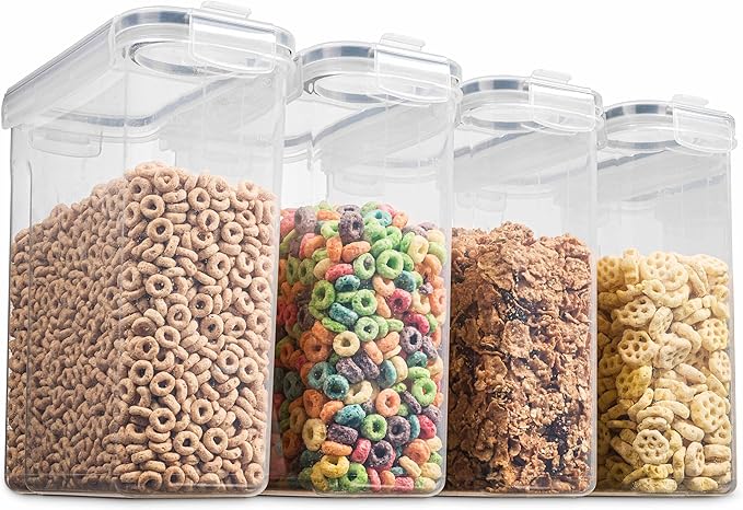 4 Pack Airtight Cereal & Dry Food Storage Container
