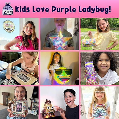 PURPLE LADYBUG DIY Headband Making Kit - Crafts for Girls Ages 6-8, 5-9 Years Old Girl Gifts, Birthday, Hair Accessories, Fun Summer Activities for Kids, Christmas Gifts for Girls