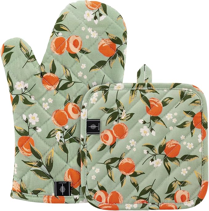 BONTHEE Oven Gloves Heat Resistant Potholder Set Oven Gloves