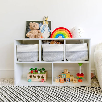 NaturalCozy Storage Cubes 9”x9”x7”Cotton Rope Woven Baskets