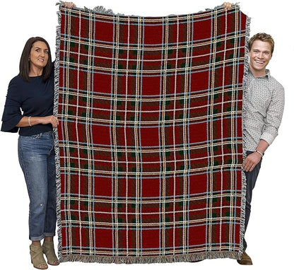 Pure Country Weavers Plaid Blanket Stewart Royal Tartan - Patterns Gift Tapestry Throw Woven from Cotton - Made in The USA (72x54)