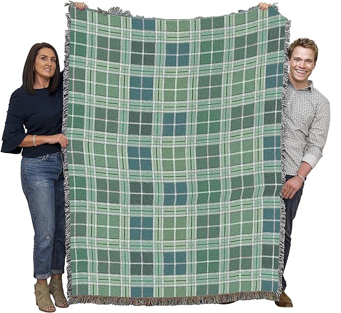 Pure Country Weavers Plaid Blanket Heather Tartan - Patterns Gift Tapestry Throw Woven from Cotton - Made in The USA (72x54)