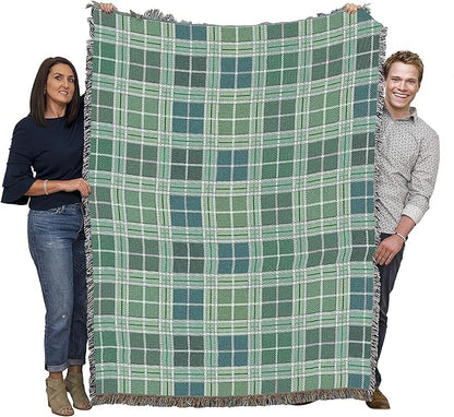 Pure Country Weavers Plaid Blanket Heather Tartan - Patterns Gift Tapestry Throw Woven from Cotton - Made in The USA (72x54)