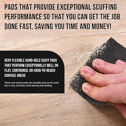 Dura-Gold Premium 6" x 9" Gray Ultra Fine General Purpose Scuff Pads, Box of 10 - Final Scuffing, Scouring, Sanding, Cleaning, Paint Color Blend Prep, Surface Adhesion Preparation, Automotive Autobody