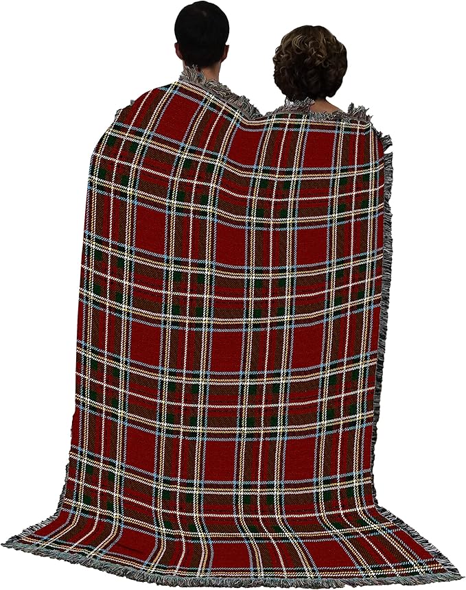 Pure Country Weavers Plaid Blanket Stewart Royal Tartan - Patterns Gift Tapestry Throw Woven from Cotton - Made in The USA (72x54)