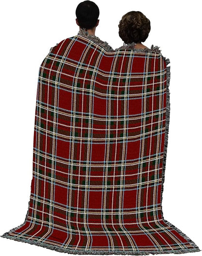 Pure Country Weavers Plaid Blanket Stewart Royal Tartan - Patterns Gift Tapestry Throw Woven from Cotton - Made in The USA (72x54)
