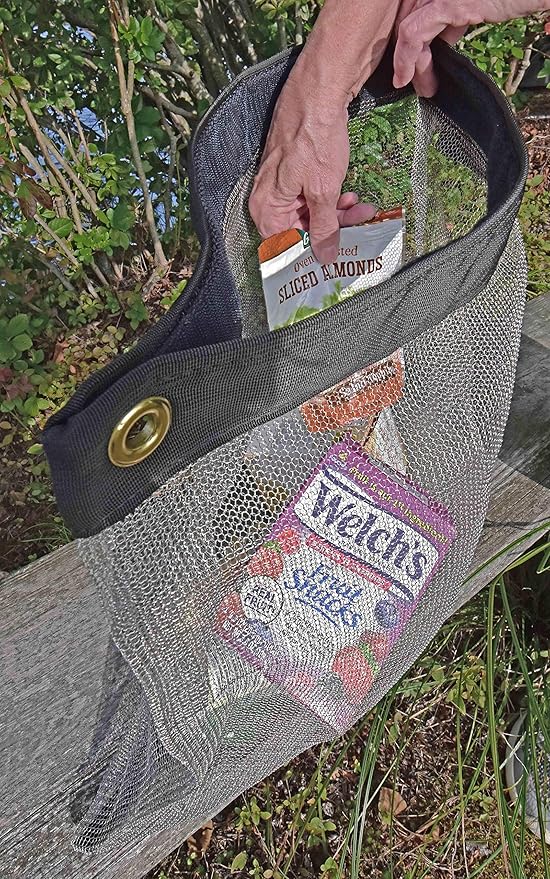 Rodent Proof Bear Bags - Ultralight Stainless Steel Mesh Bag for Camping Food Storage - Sturdy and Rust-Resistant Sack with Lock and Grommet For Easy Hanging