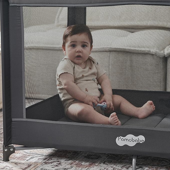 Pamo Babe Portable Playpen Foldable Playard Portable Crib for Baby and Toddlers