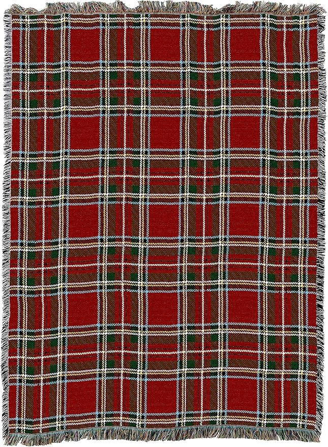 Pure Country Weavers Plaid Blanket Stewart Royal Tartan - Patterns Gift Tapestry Throw Woven from Cotton - Made in The USA (72x54)