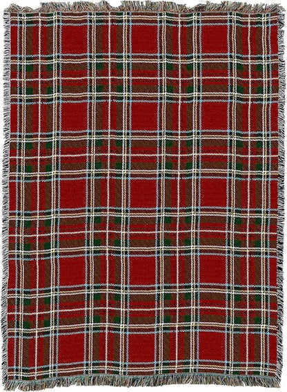 Pure Country Weavers Plaid Blanket Stewart Royal Tartan - Patterns Gift Tapestry Throw Woven from Cotton - Made in The USA (72x54)