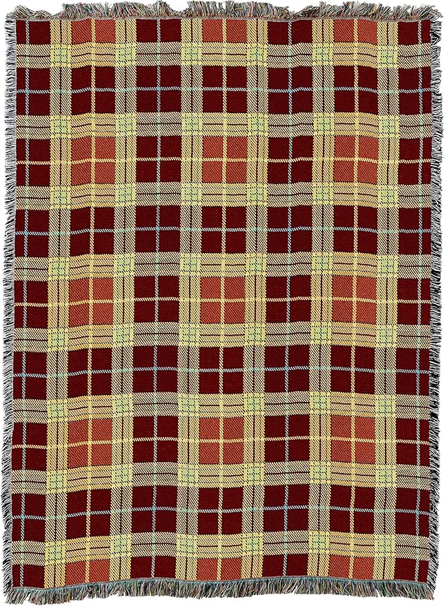 Pure Country Weavers Plaid Blanket Woods - Patterns Gift Tapestry Throw Woven from Cotton - Made in The USA (72x54)